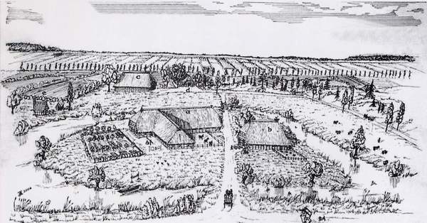 Zeichnung des Vorwerk Bullendorf