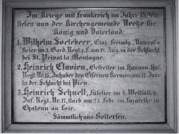 Gedenktafel in der Kirche Neetze